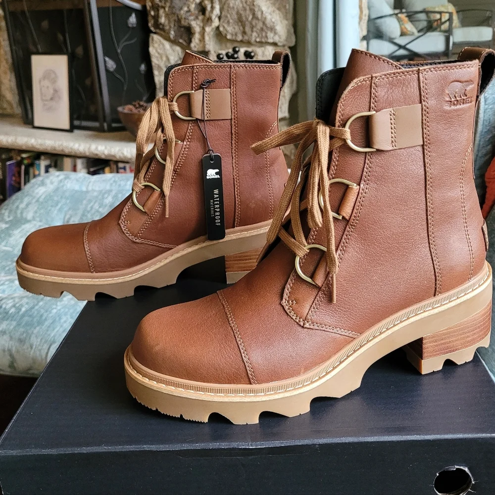 Sorel Joan Now Lace Brown Leather Boots 11 NIB - Picture 5 of 8